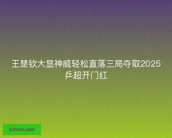 王楚钦大显神威轻松直落三局夺取2025乒超开门红